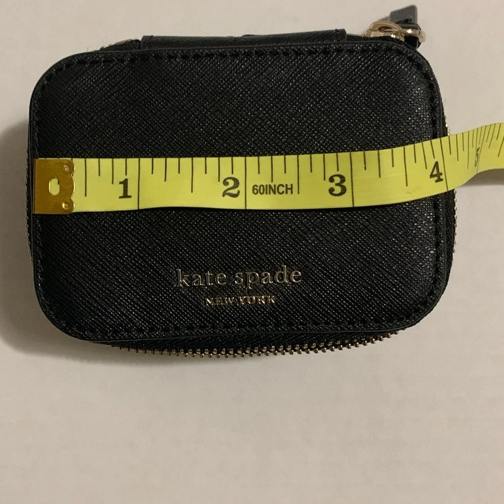 Kate Spade Black Textured Travel Jewelry Case with Gold Details - Picture 8 of 9